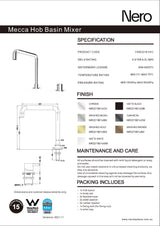 Nero Mecca Hob Basin Mixer Square Spout Chrome NR221901cCH