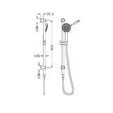 Nero NR221905aMB Mecca Rail Shower with Air Shower - Matte Black