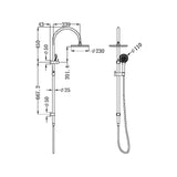 Nero NR221905bBG Mecca Twin Shower with Air Shower - Brushed Gold