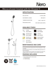 Nero Mecca Shower Bracket With Air Shower II Brushed Bronze NR221905FBZ