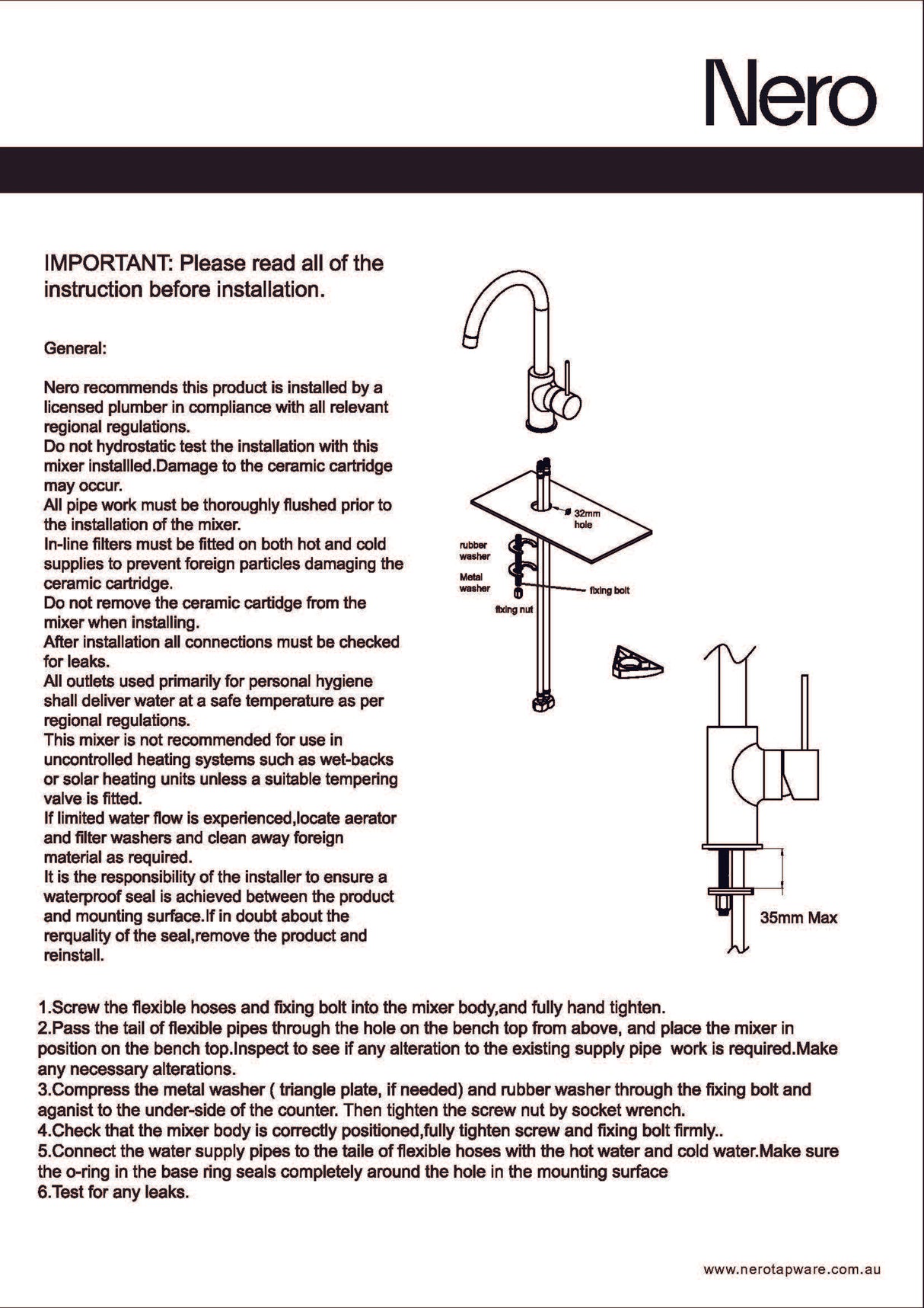 Nero Mecca Kitchen Mixer Matte Black NR221907MB