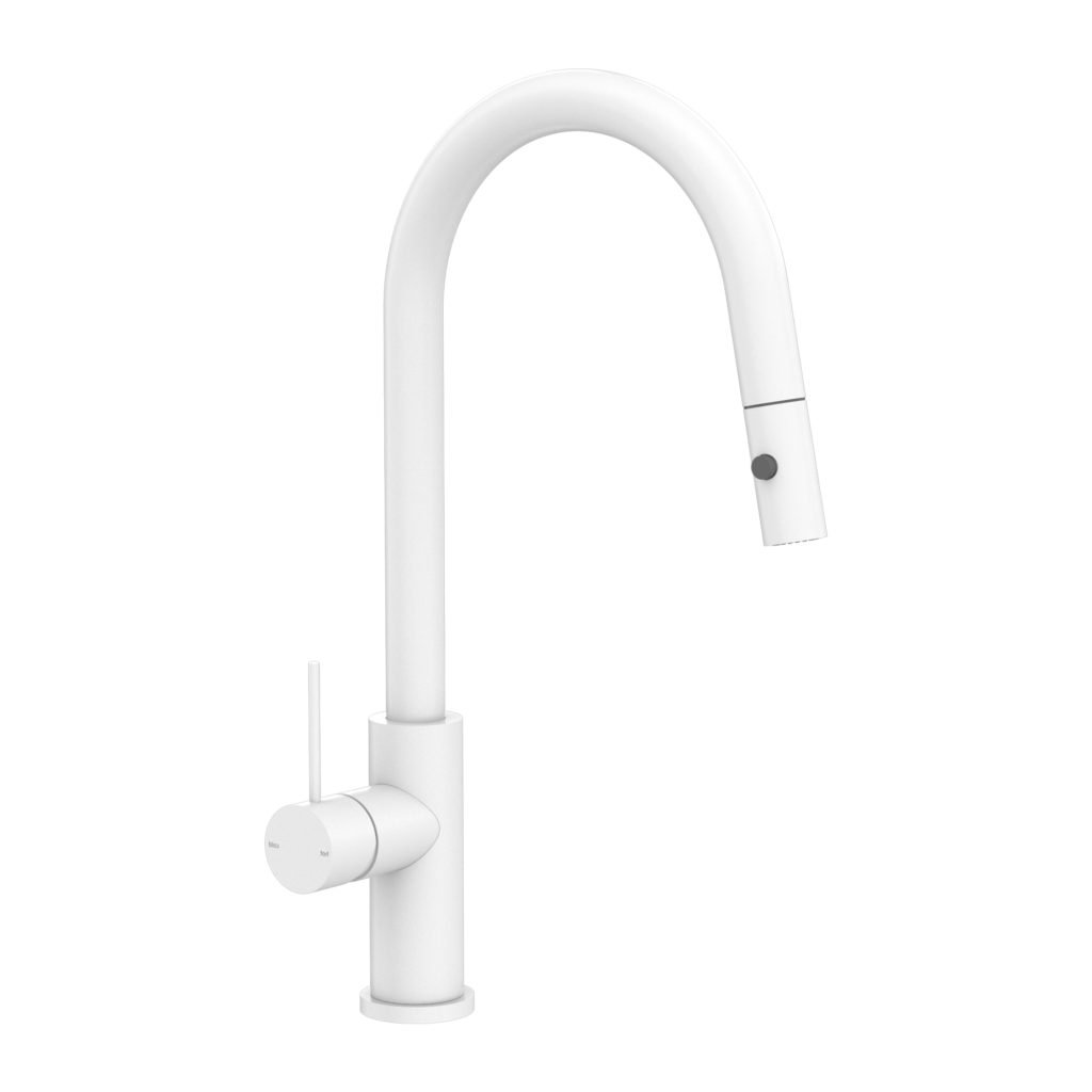 Nero NR221908MW Mecca Pull Down Sink Mixer With Veggie Spray Function  - Matte White
