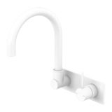 Nero NR221910PMW Mecca Wall Basin/Bath Mixer Swivel Spout Handle Up - Matte White