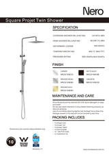 Nero Square Project Twin Shower Matte Black NR232105EMB