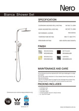 Nero Bianca Shower Set Matte Black NR250805CMB