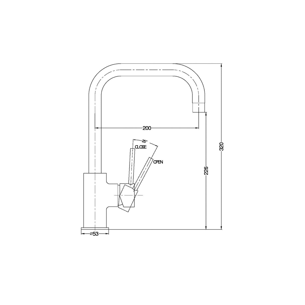 Nero NR250806MB Dolce Square Shape Kitchen Mixer - Matte black