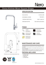Nero Dolce Kitchen Mixer Square Shape Chrome NR250806CH