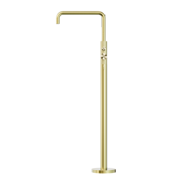 Nero NR251903ABG Opal Freestanding Bath Mixer with Handshower - Brushed Gold