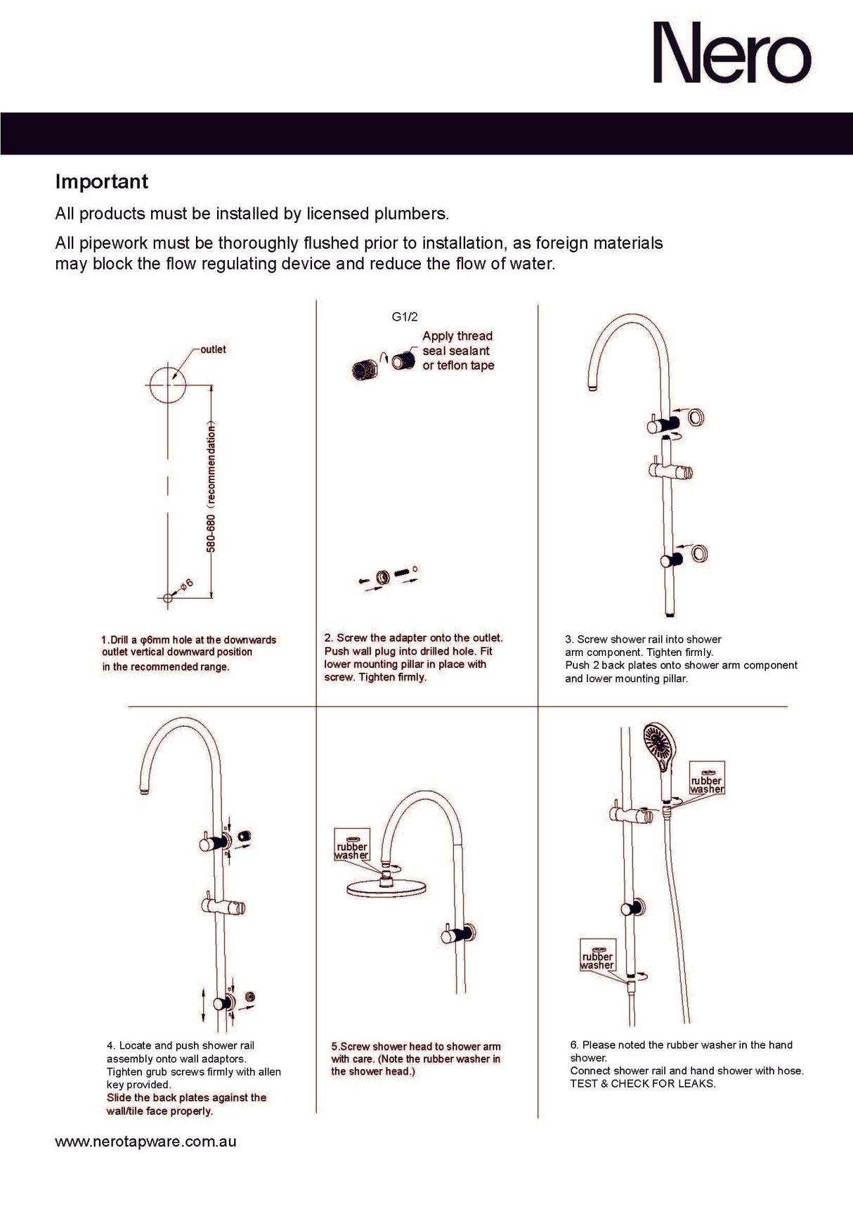Nero Opal Shower Set Brushed Nickel NR251905eBN