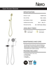 Nero Opal Shower Bracket with Air Shower Brushed Gold NR251905BG