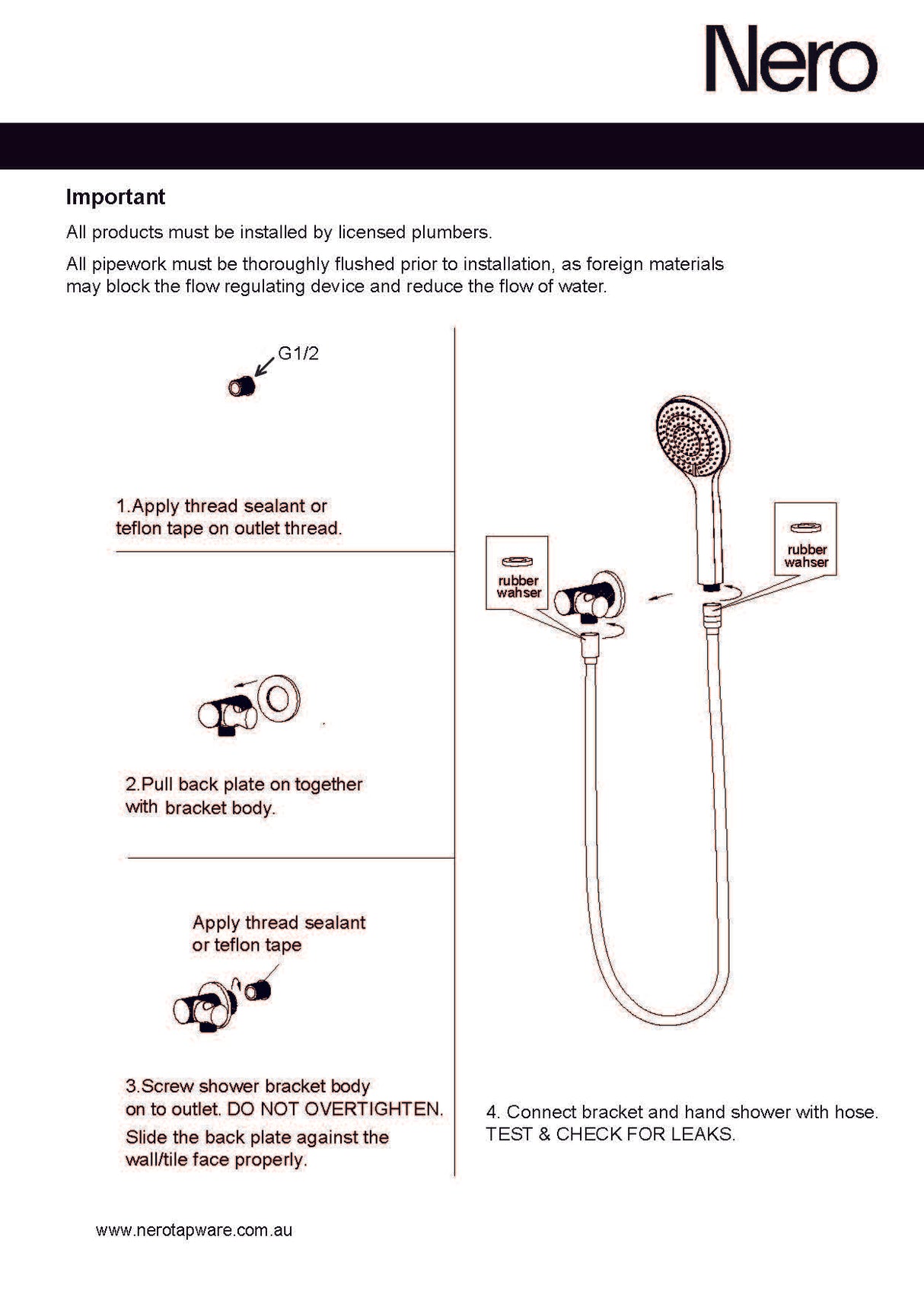 Nero Opal Shower Bracket with Air Shower Brushed Nickel NR251905BN