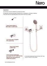 Nero Opal Shower Bracket with Air Shower Brushed Nickel NR251905BN