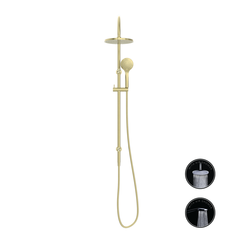 Nero NR251905bBG Opal Twin Shower Set With Air Shower - Brushed Gold