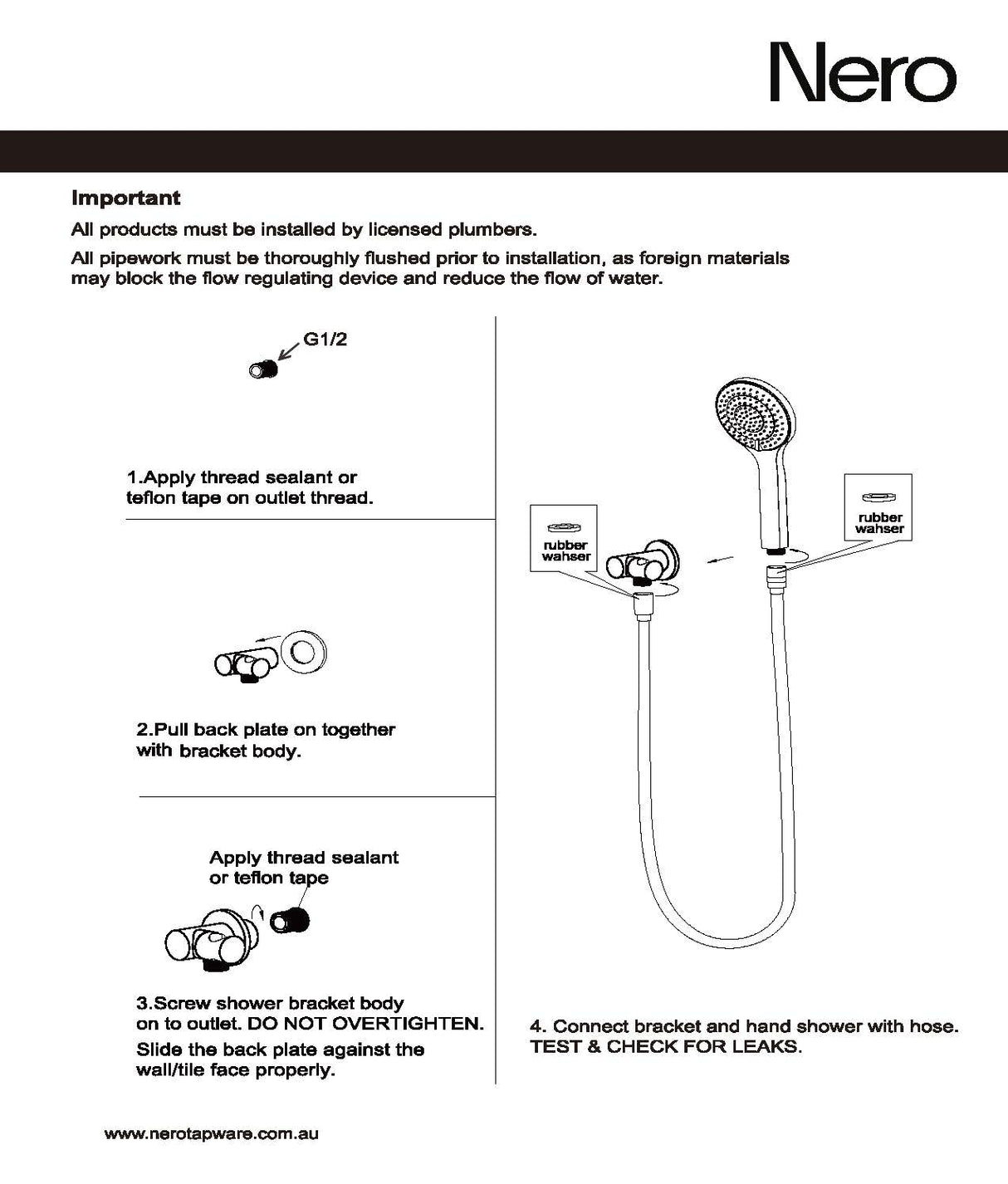 Nero Opal Shower Bracket With Air Shower II Graphite NR251905FGR