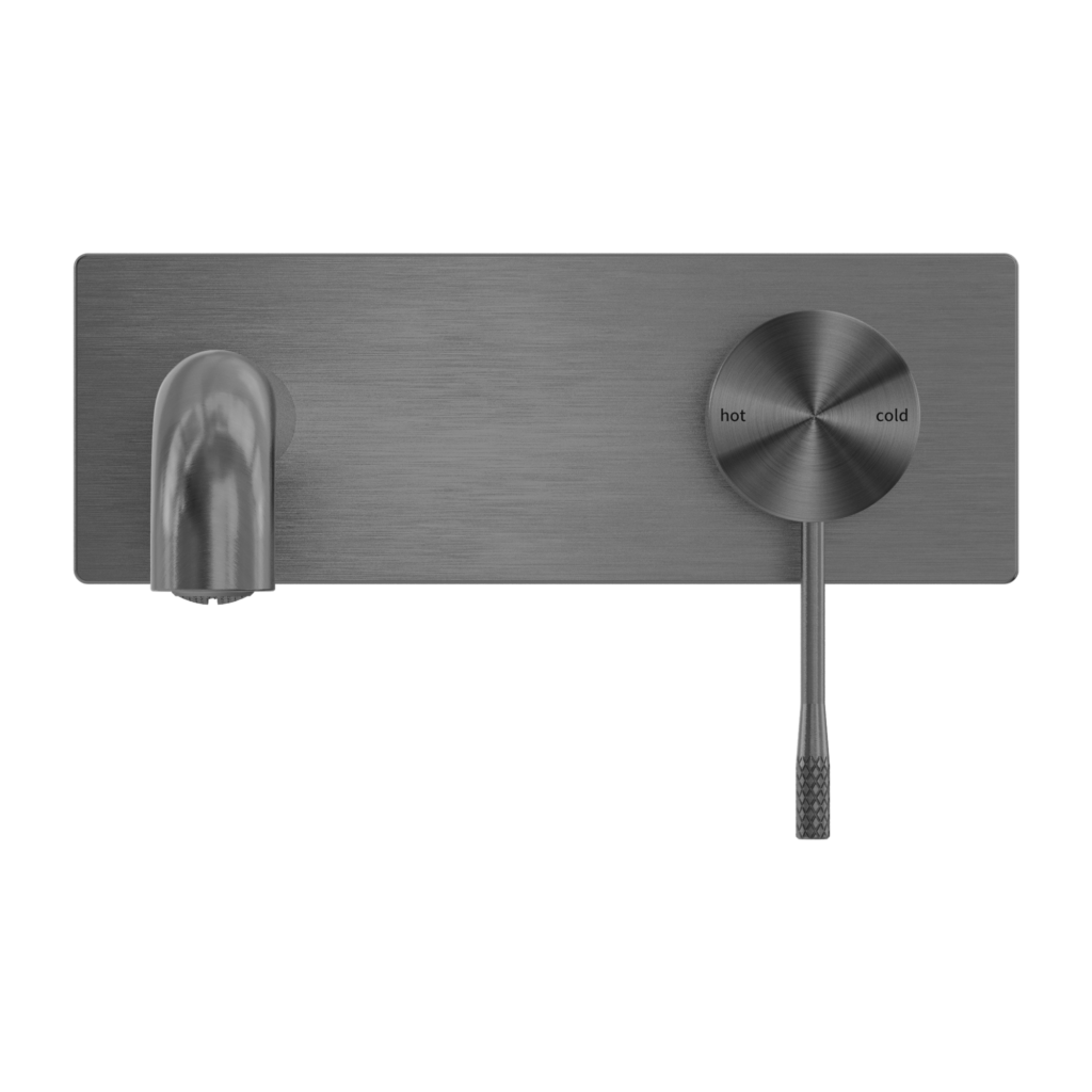 Nero NR251907aGR Opal Wall Basin / Bath Mixer - Graphite Gunmetal Grey
