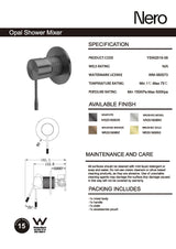 Nero Opal Shower Mixer Brushed Nickel NR251909BN