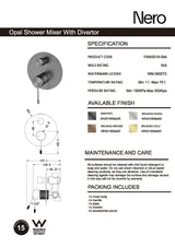 Nero Opal Shower Mixer with Diverter Graphite NR251909aGR