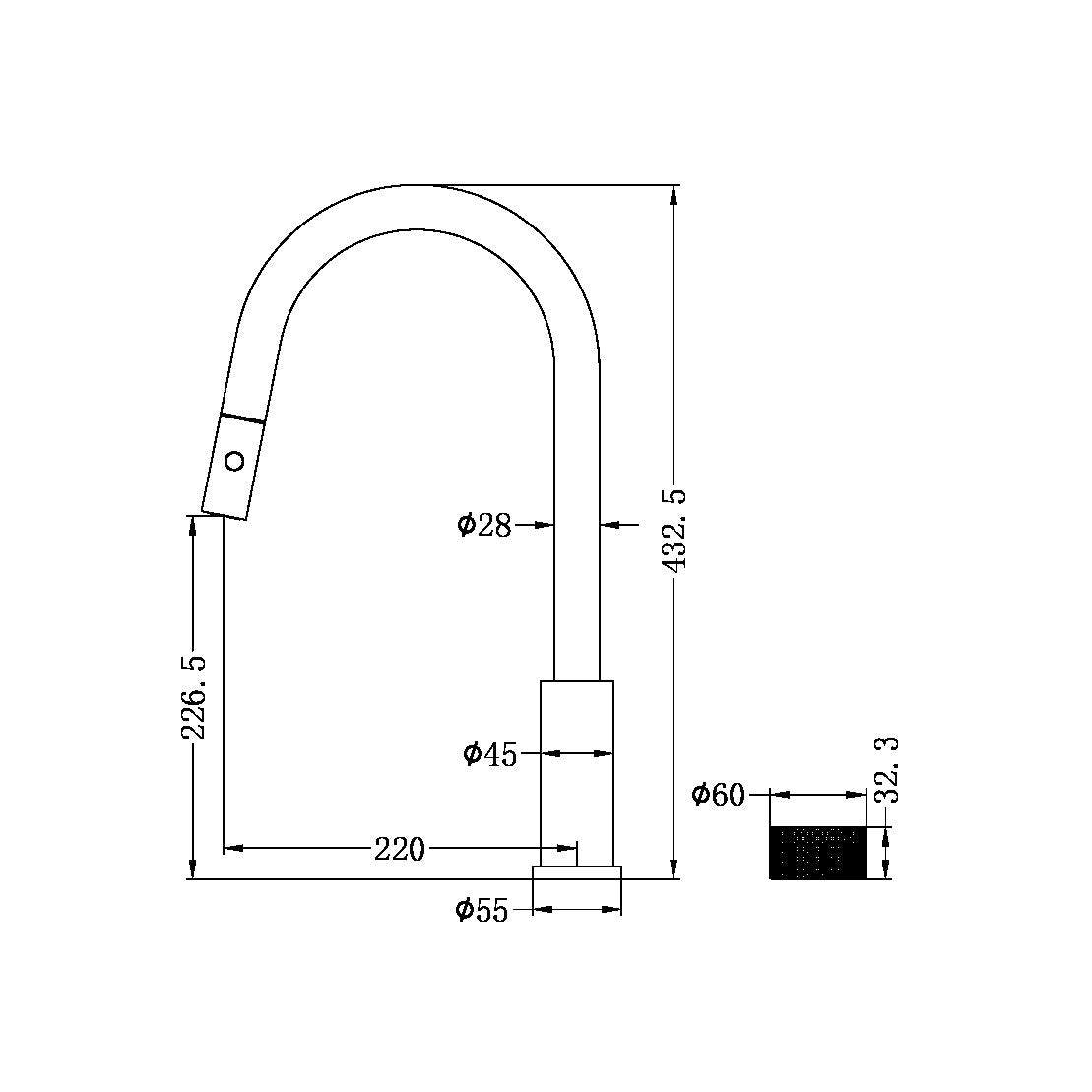 Nero NR252008BN Opal Progressive Pull Out Kitchen Mixer - Brushed Nickel