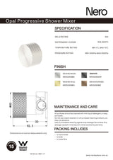 Nero Opal Progressive Shower Mixer Brushed Gold NR252009BG