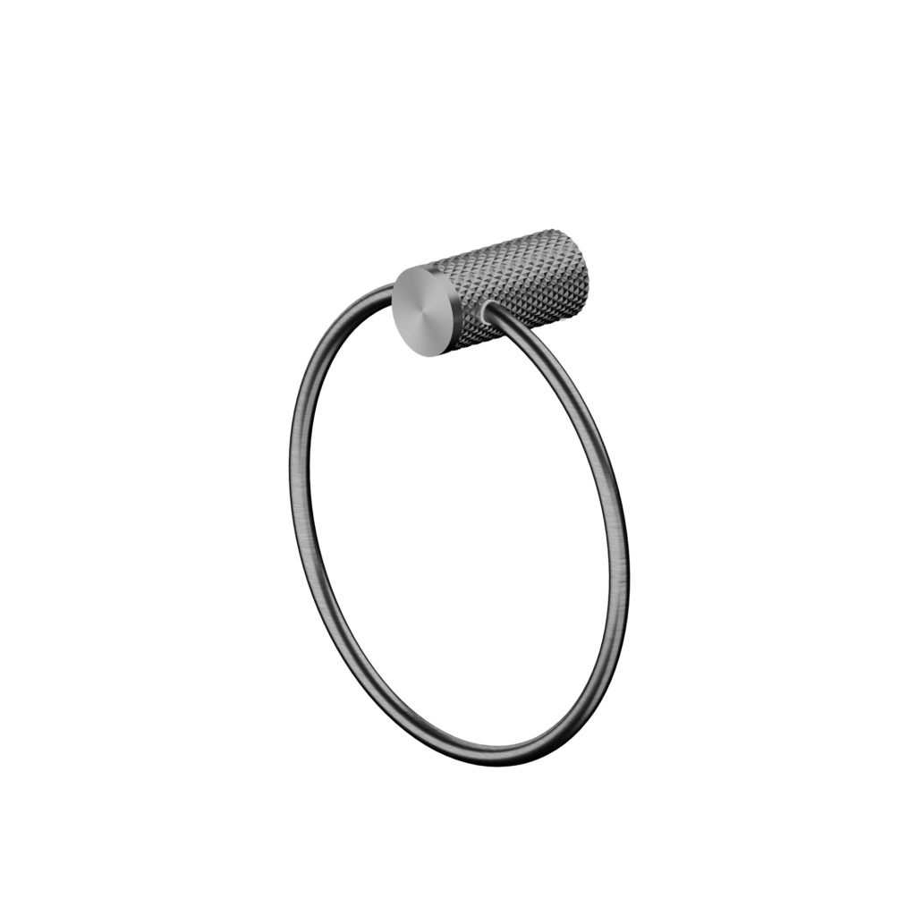 Nero NR2580aGR Opal Towel Ring - Graphite Gunmetal Grey