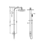 Nero NR281305cMB Rain Square Overhead Shower and Handshower on Column Single Hose - Matte Black