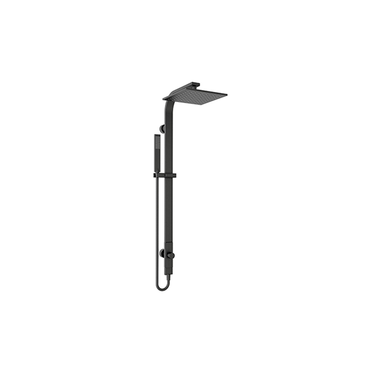 Nero NR281305cMB Rain Square Overhead Shower and Handshower on Column Single Hose - Matte Black