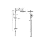 Nero NR301505cGM Celia Square 250mm Combination Shower - Gunmetal Grey