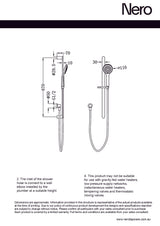 Nero Ecco Shower Rail With Air Shower Brushed Nickel NR30802BN