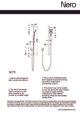 Nero Bianca Shower Rail Brushed Nickel NR30803BN