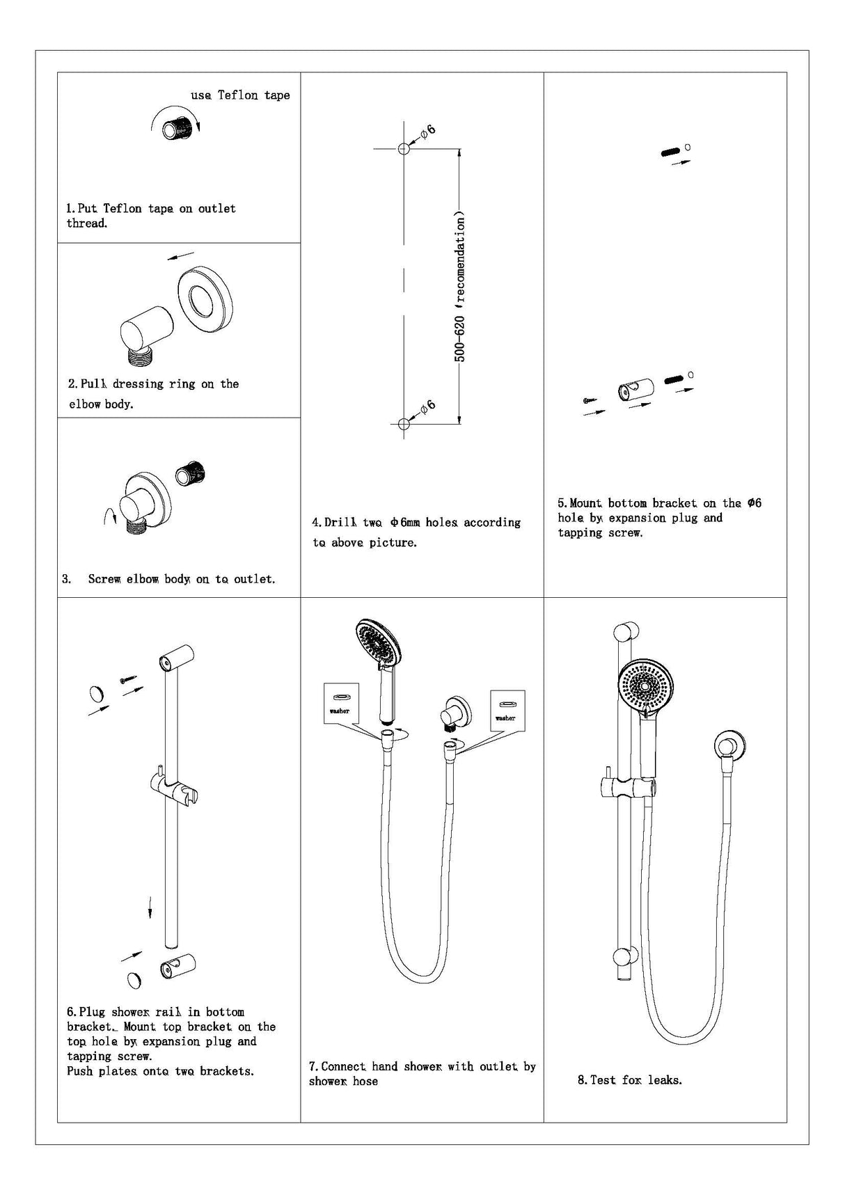 Nero Builder Budget Rail Shower Chrome NR315CH