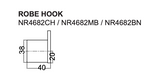 Nero Celia Robe Hook Matte Black NR4682MB