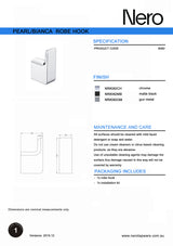 Nero Pearl Robe Hook Chrome NR8082CH