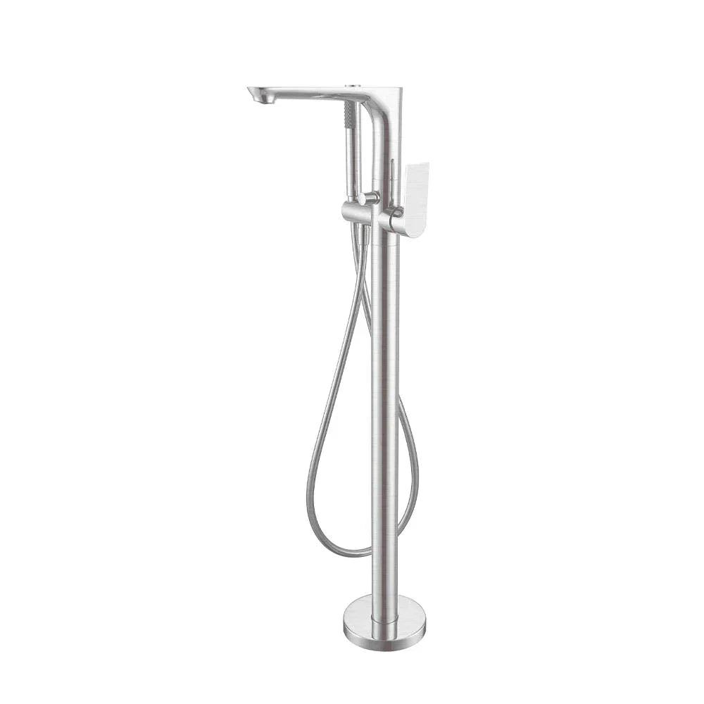 Nero NR321503aBN Bianca Freestanding Bath Mixer with Handshower - Brushed Nickel