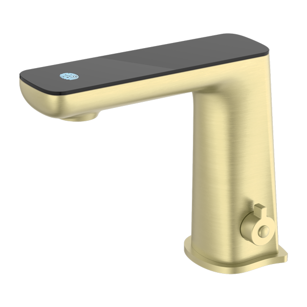 Nero NR222101BG Claudia Sensor Mixer with Black Top Display - Brushed Gold
