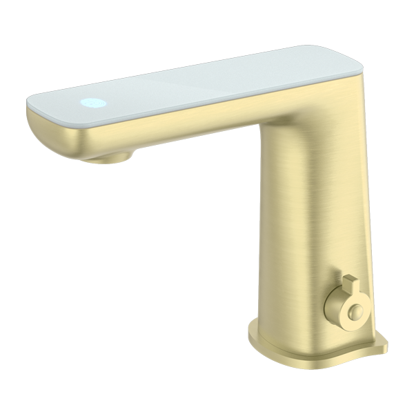 Nero NR222102BG Claudia Sensor Mixer with White Top Display - Brushed Gold