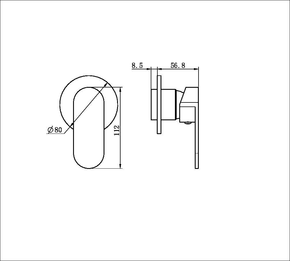 Nero NR301311DMB Ecco Shower Mixer Round Back Plate - Matte Black