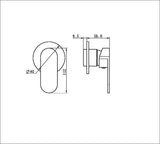 Nero NR301311DMB Ecco Shower Mixer Round Back Plate - Matte Black