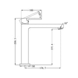 Nero NR301301aBN Ecco Tall Basin Mixer - Brushed Nickel