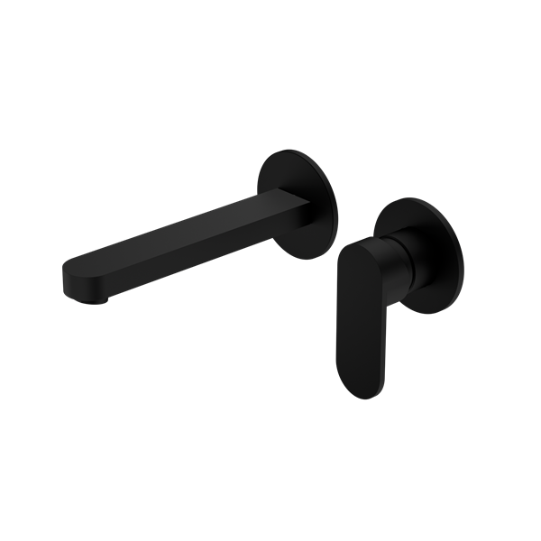 Nero NR301310BMB Ecco Wall Basin/Bath Mixer Separate Back Plate - Matte Black