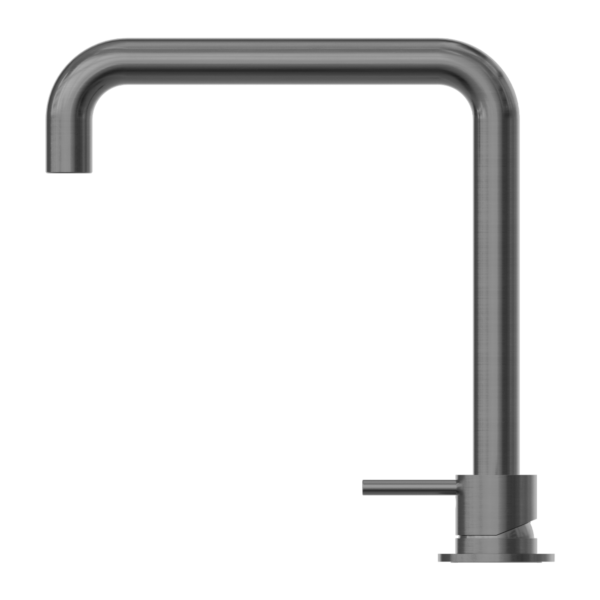Nero NR221901cGM Mecca Hob Basin Mixer with Square Swivel Spout - Gunmetal Grey