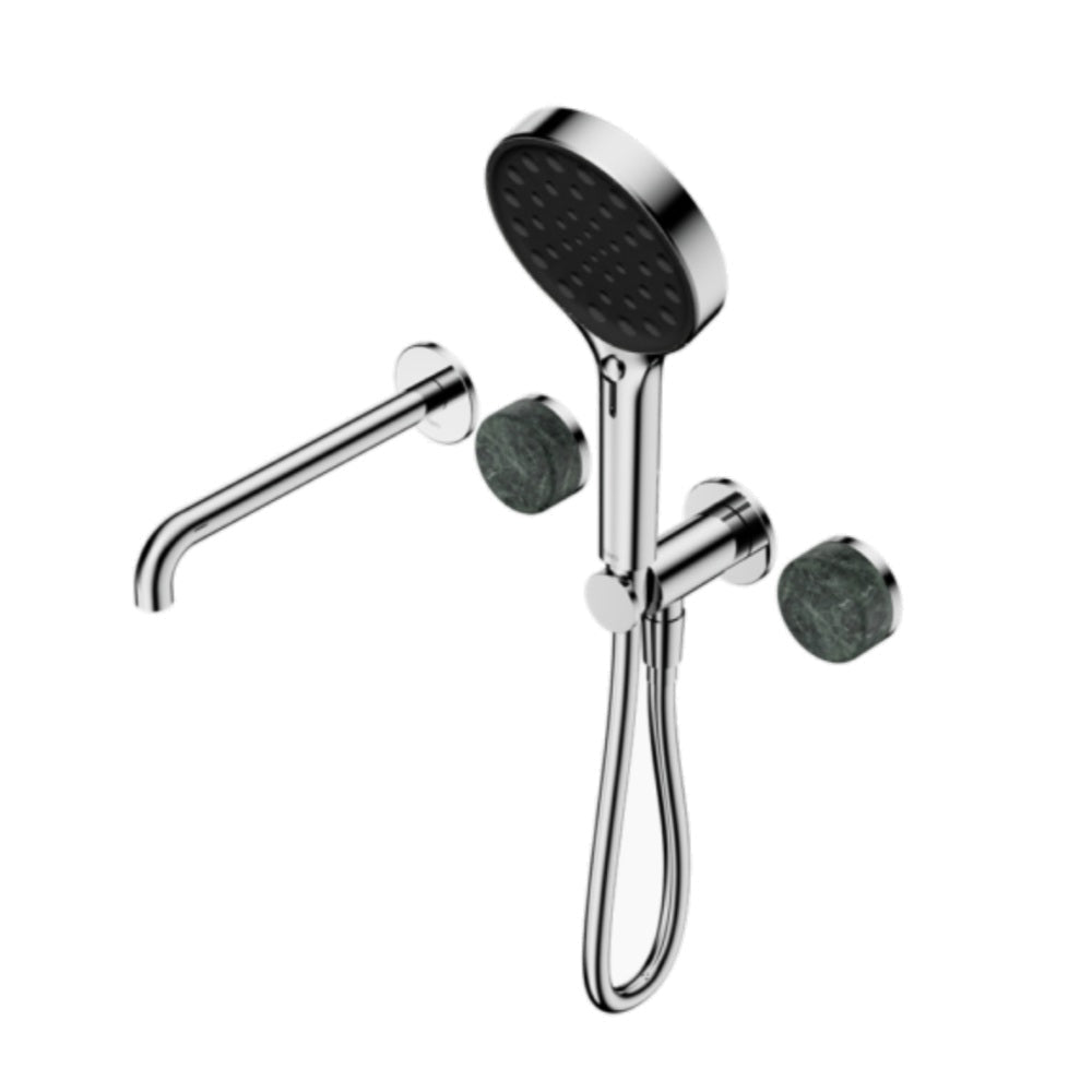 Nero Serenity Progressive Shower System w/ Spout w/ Verde Alpi Handle And Serenity Hand Shower Chrome 24E014CH
