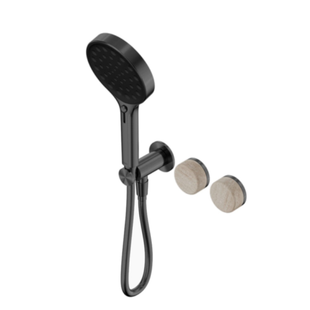 Nero Serenity Progressive Shower System w/ Rome Travertine Handle And Serenity Hand Shower Gunmetal 24E027GM