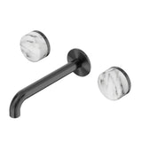 Nero Serenity Wall Basin Set 160mm Spout w/ Arabescato Corchia Handle Gunmetal 24D038GM