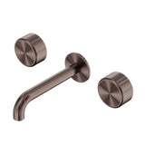Nero Serenity Wall Basin Set 185mm Spout w/ Metal Handle Brushed Bronze 24D046BZ