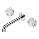 Nero Serenity Wall Basin Set 160mm Spout w/ Arabescato Corchia Handle Chrome 24D038CH