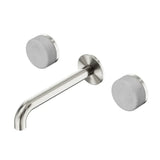 Nero Serenity Wall Basin Set 185mm Spout w/ Carrara Handle Brushed Nickel 24D041BN