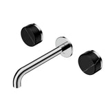 Nero Serenity Wall Basin Set 185mm Spout w/ Marquina Black Handle Chrome 24D122CH