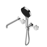 Nero Serenity Progressive Shower System w/ Spout w/ Arabescato Corchia Handle And Serenity Hand Shower Chrome 24E016CH