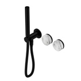 Nero Serenity Progressive Shower System w/ Arabescato Corchia Handle And Slim Shower Matte Black 24E022MB