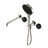 Nero Serenity Progressive Shower System w/ Spout w/ Marquina Black Handle And Serenity Hand Shower Brushed Nickel 24E130BN